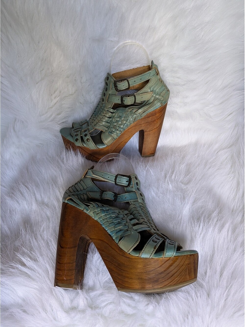 Bed Stu Cindy Driftwood platform Sandals pre owned 9